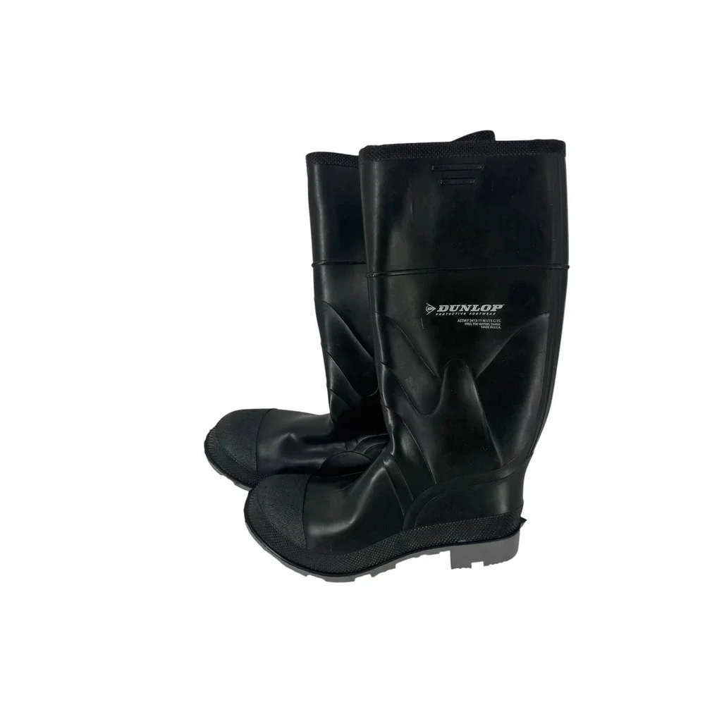 Dunlop Mens Steel Toe Waterproof Rubber Work Boots Black ASTM F2413-11 Size 9M